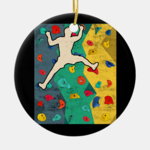 Ornamento De Cerâmica Muro Subindo Em Escalas De Rocha Esportes De Ação