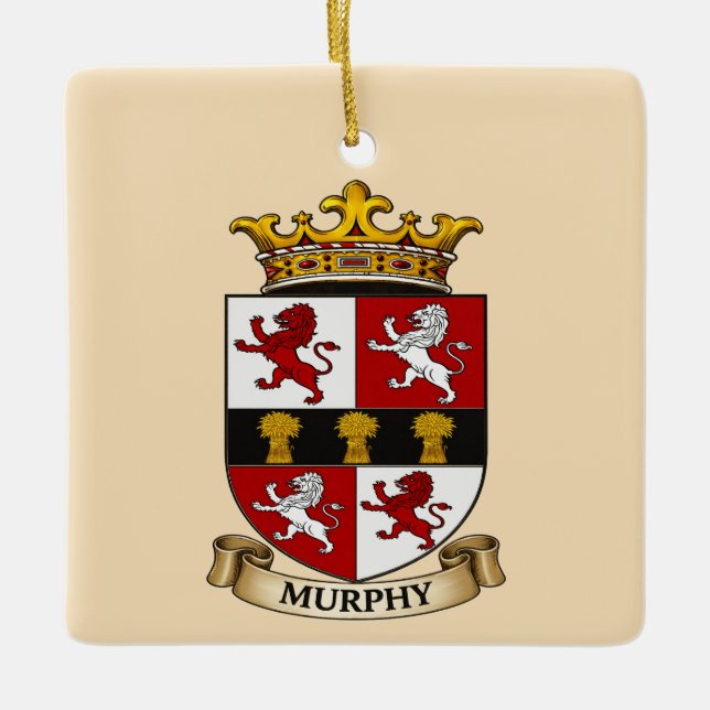 Ornamento De Cerâmica Murphy Family Coat of Arms Ornament (Frente)