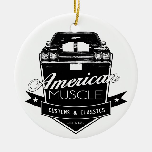 Ornamento De Cerâmica Músculo americano Chevelle (Frente)