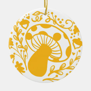 ORNAMENTO DE CERÂMICA MUSHROOM FLORESTAL