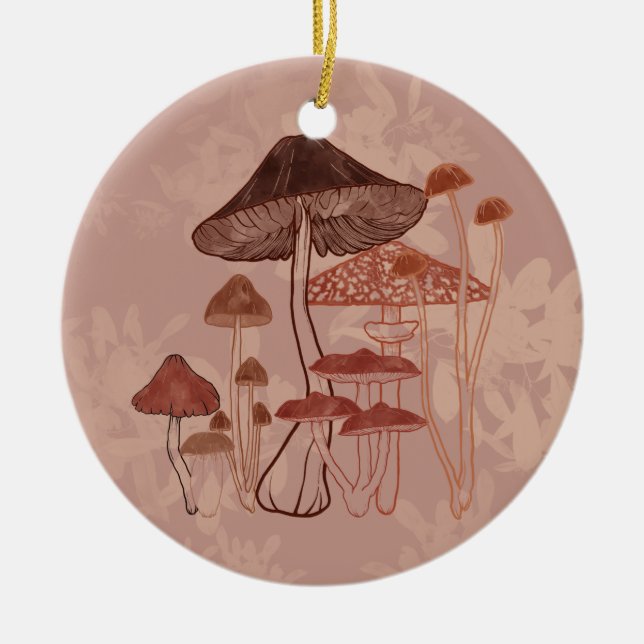 Ornamento De Cerâmica Mushroom Love (Frente)