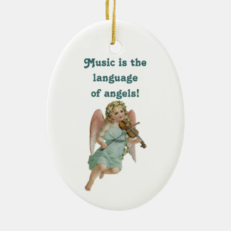 Ornamento De Cerâmica Music Angel Ornament With Poem