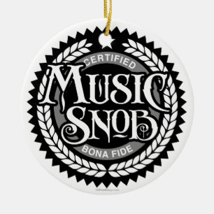 Ornamento De Cerâmica Music Snob - amante de música engraçada