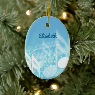 Ornamento De Cerâmica Música Azul Personalizada