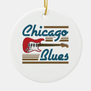 Ornamento De Cerâmica Música Blues de Chicago Músico Guitarra