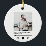 Ornamento De Cerâmica Música Casal Amor Música Natal<br><div class="desc">Casal De Música Personalizado Com Enfeites de natal De Música Com Amor. Placa de fotografia de casal personalizada.</div>
