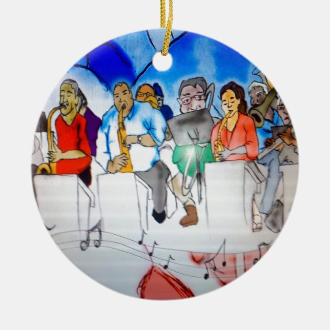 Ornamento De Cerâmica Música de big band (Frente)