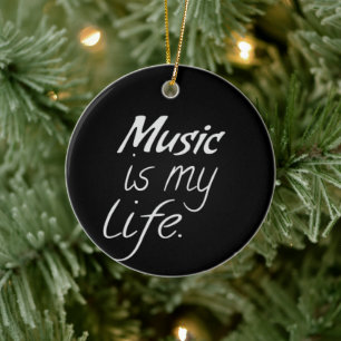 Ornamento De Cerâmica Música é Minha VIDA