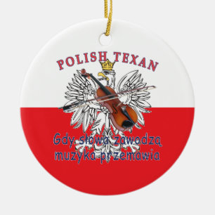 Ornamento De Cerâmica Música Polonesa Texan Eagle Fala