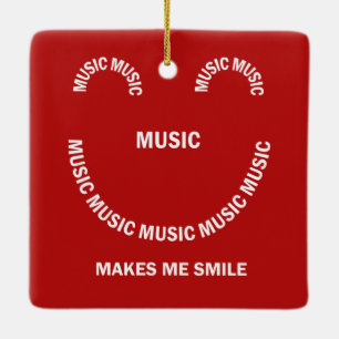 Ornamento De Cerâmica Música Sorria Cerâmica Ornament