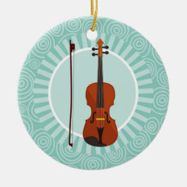 Ornamento De Cerâmica Música turquesa de diversão violino