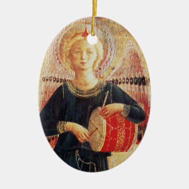 Ornamento De Cerâmica MUSICAL ANGEL Ruby Gem stone (Frente)