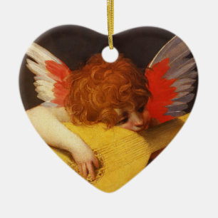 Ornamento De Cerâmica Musical Angel Vintage Heart