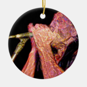 Ornamento De Cerâmica músico artístico da versão do jogador da harmô