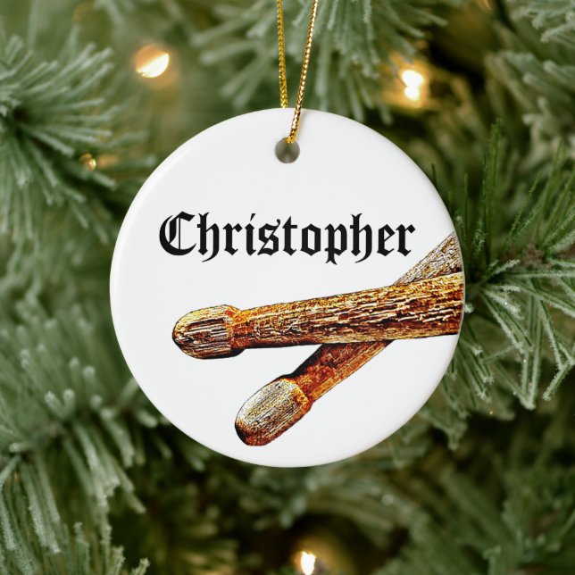 Ornamento De Cerâmica Músico de Natal Personalizado do Rock & Roll (Árvore)