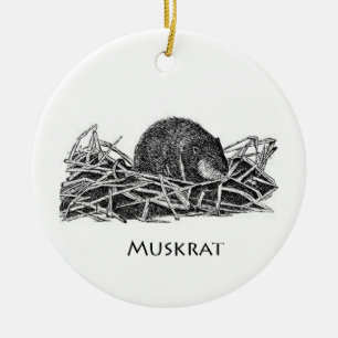 Ornamento De Cerâmica Muskrat