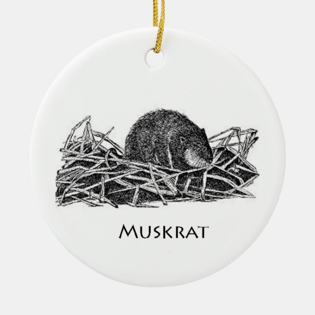 Ornamento De Cerâmica Muskrat (Frente)