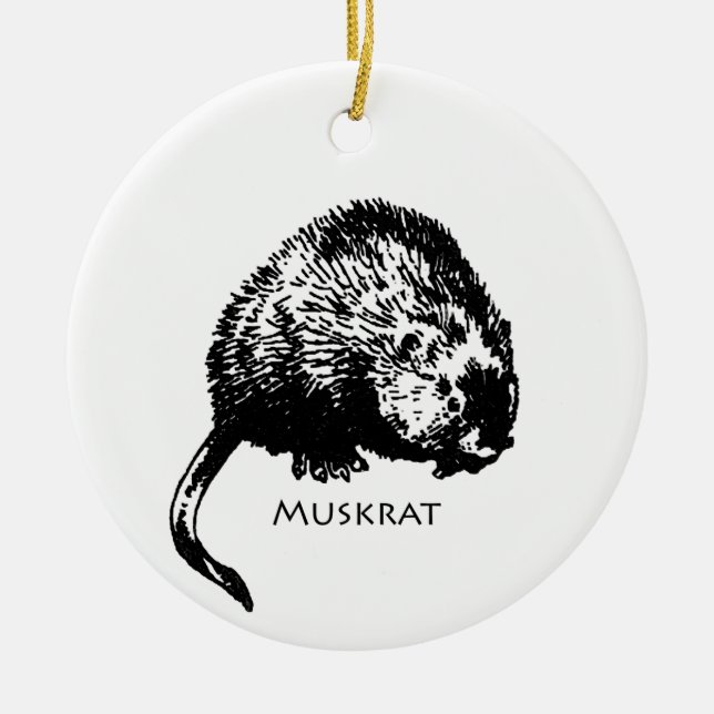 Ornamento De Cerâmica Muskrat (ilustração) (Frente)