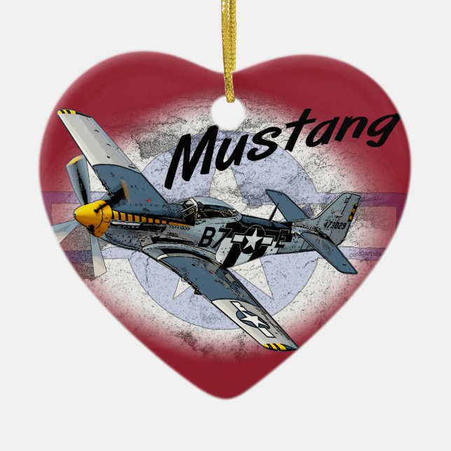 Ornamento De Cerâmica Mustang P51 (Frente)