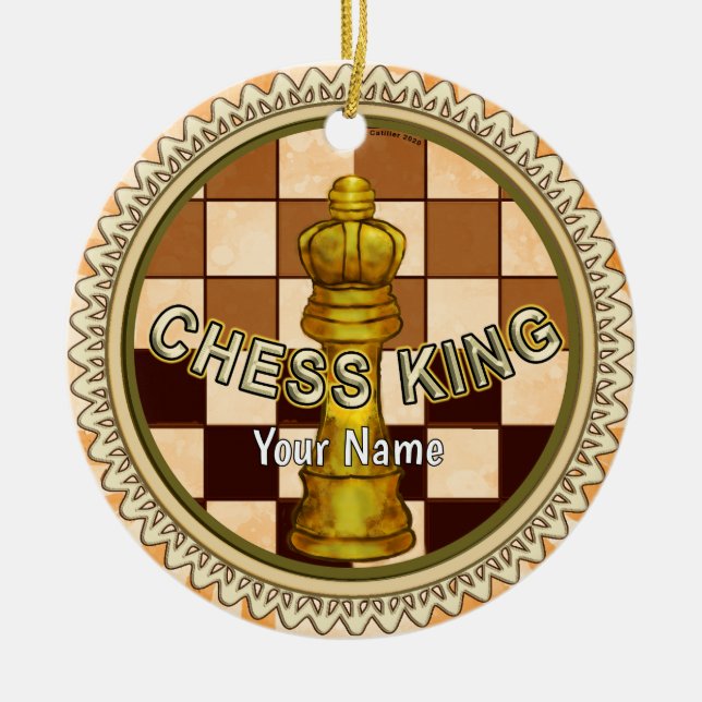 Ornamento De Cerâmica My Chess King (Frente)