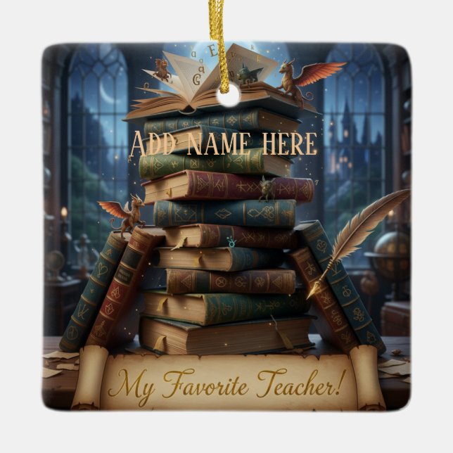 Ornamento De Cerâmica My Favorite Teacher - Personalized Keepsake  Ceram (Frente)