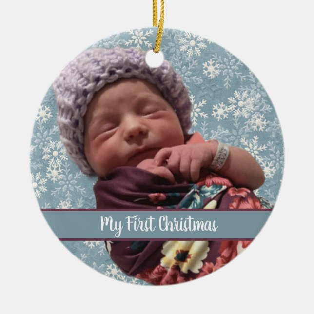 Ornamento De Cerâmica My First Christmas Ceramic Ornament (Frente)
