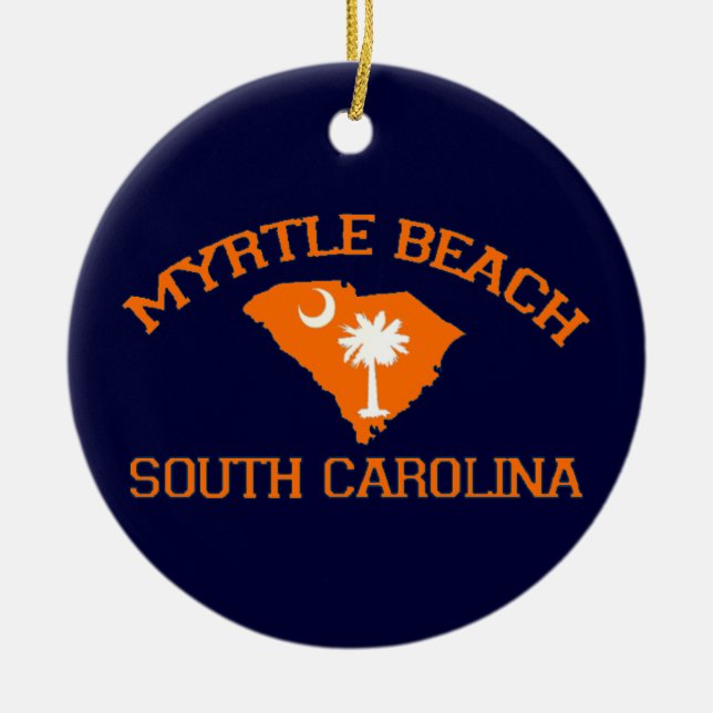 Ornamento De Cerâmica Myrtle Beach. (Frente)