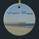 Ornamento De Cerâmica Myrtle Beach<br><div class="desc">Esta é uma vista bonita do passeio à beira mar em Myrtle Beach,  SC.</div>