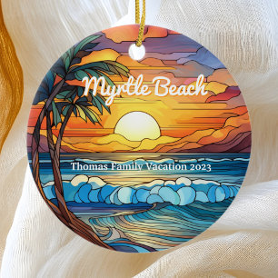 Ornamento De Cerâmica Myrtle Beach Faux Sampem Glass