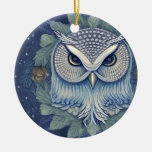 Ornamento De Cerâmica Mystical Fantasy Forest Owl