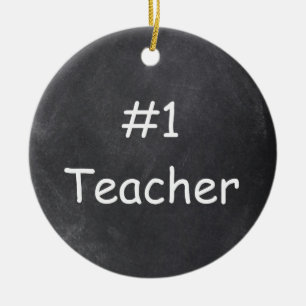Ornamento De Cerâmica Nº 1 do Design do Professor Chalkboard Ideia de p