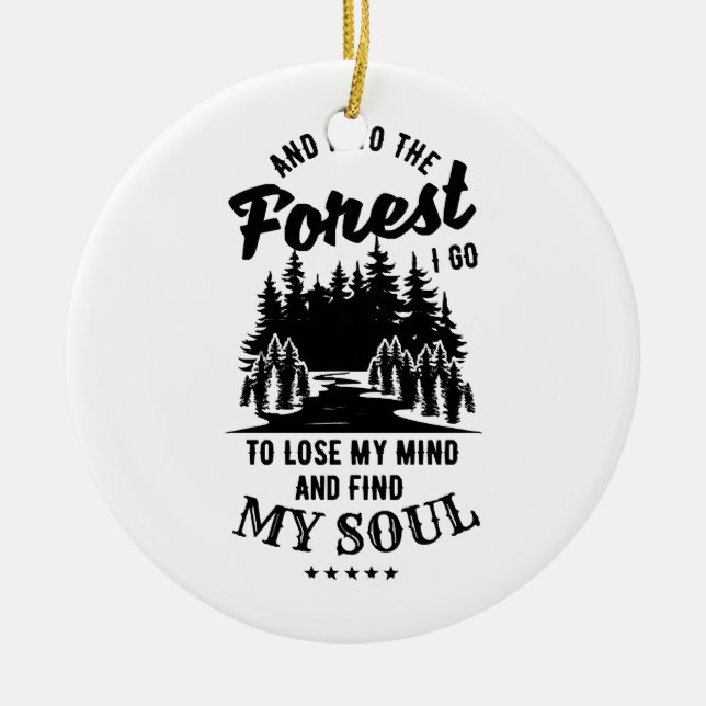 Ornamento De Cerâmica Na Floresta Eu Vou (Frente)