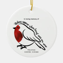 Ornamento De Cerâmica Na memória amorosa de um adorado Robin - Editável