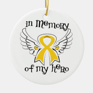 Ornamento De Cerâmica Na memória de meu herói o anjo voa Neuroblastoma