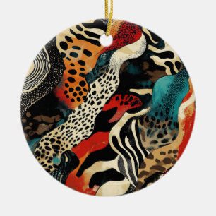 Ornamento De Cerâmica Na moda Animal Print Fusion Design