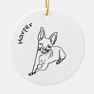 Ornamento De Cerâmica Na moda Chihuahua: Decor Personalizado de Arte em
