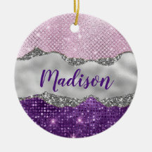 Na moda cor-de-rosa Monograma cinzento prateado co