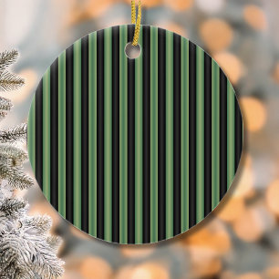 Ornamento De Cerâmica Na moda Vintage Olive Sage Green Black 3D Striped