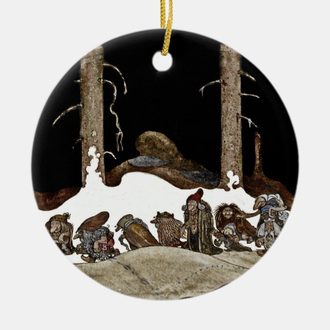 Ornamento De Cerâmica Na Noite de Natal - (Frente)