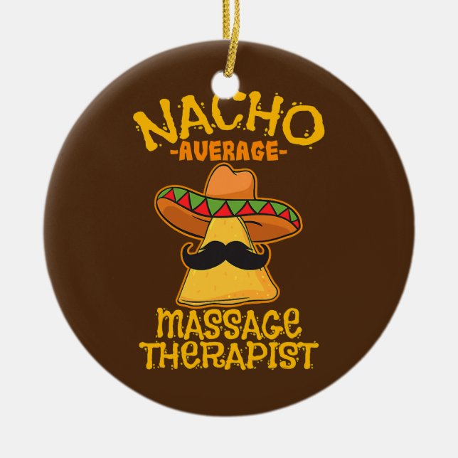 Ornamento De Cerâmica Nacho Média de Massagem Terapista Masseuse Cinco d (Frente)