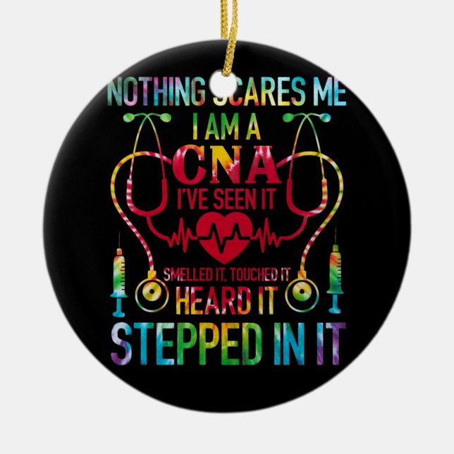 Ornamento De Cerâmica Nada Me Assusta Enfermeira CNA Trabalhando Enferme (Frente)