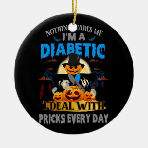 Ornamento De Cerâmica Nada me assusta, sou diabética tipo 1 2
