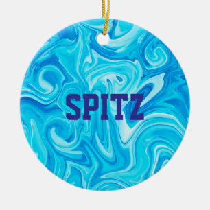 Ornamento De Cerâmica Nadar Água Esporte Blue NAME Art