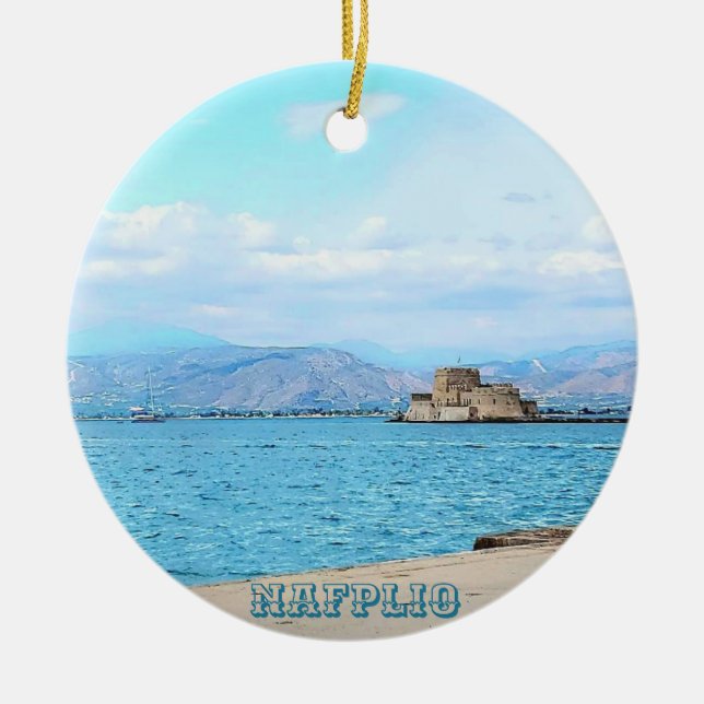 Ornamento De Cerâmica Nafplio Greece Souvenir Ornament (Frente)