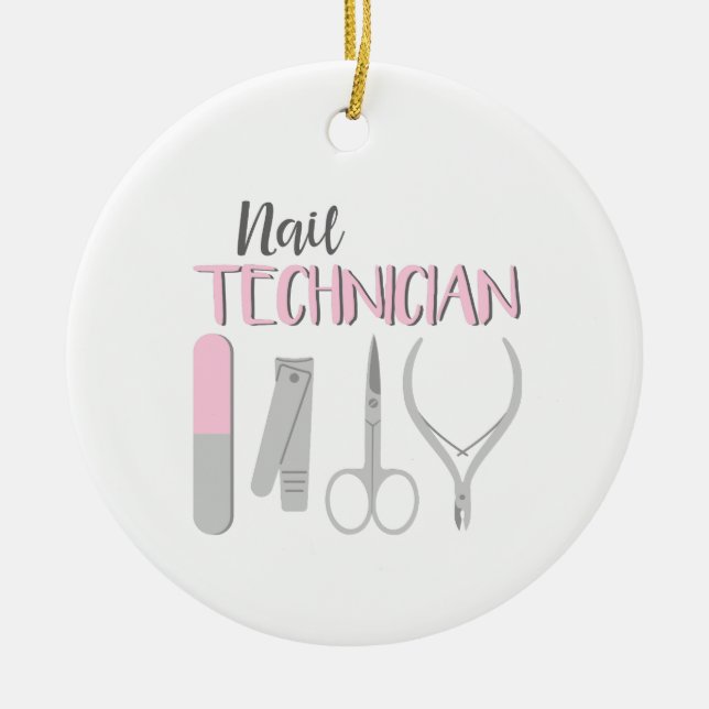 Ornamento De Cerâmica Nail Technician (Frente)