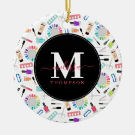 Ornamento De Cerâmica Nails Manicure Pedicure Beauty Salon Monogram