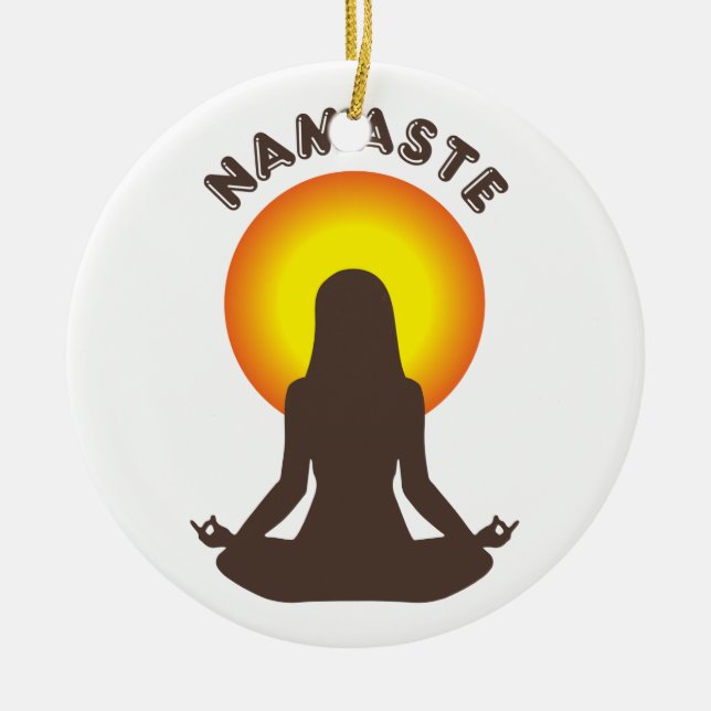 Ornamento De Cerâmica Namaste (Frente)