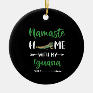 Ornamento De Cerâmica Namaste Casa Com Minha Iguana Funny Iguana Iguana