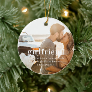 Ornamento De Cerâmica Namorada Lembrança sentimental de Natal em foto