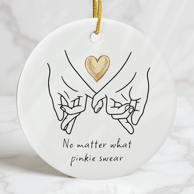 Ornamento De Cerâmica Namorados Amor Casal Dourado Pinkie Swear (Criador carregado)